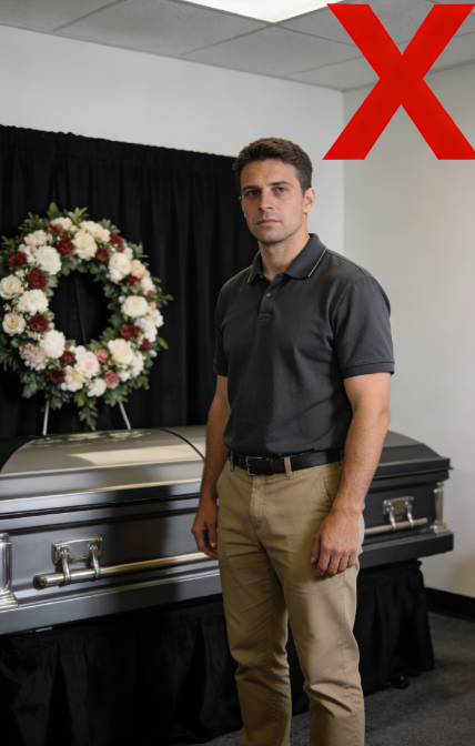 Wearing overly casual clothing